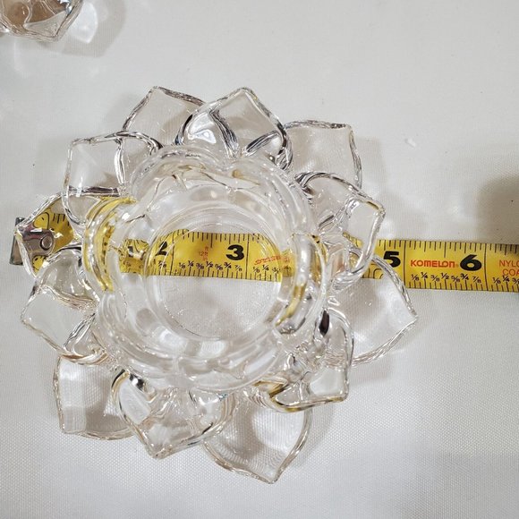 2012 Partylite Lotus Flower Votive Holder set of 2 tealights P91289 floral - Picture 9 of 12